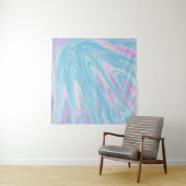 TENTURE PEINTURE ABSTRAITE ROSE ET BLEUE (En situation (horizontale))