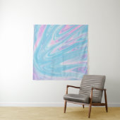 TENTURE PEINTURE ABSTRAITE ROSE ET BLEUE (En situation)