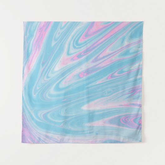 TENTURE PEINTURE ABSTRAITE ROSE ET BLEUE (Devant)