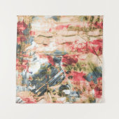 Tenture Peinture abstraite rouge blanche et jaune (Devant (Horizontal))