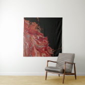Tenture Peinture abstraite rouge et blanche (En situation (horizontale))