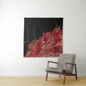 Tenture Peinture abstraite rouge et blanche (En situation)