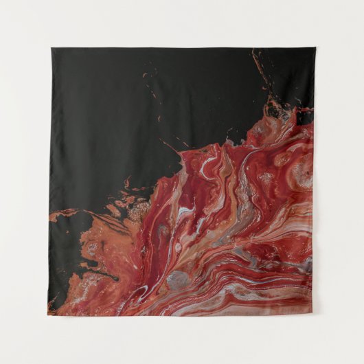 Tenture Peinture abstraite rouge et blanche (Devant)