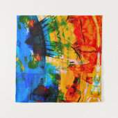 Tenture Peinture Abstraite sur mur en béton. illustration. (Devant (Horizontal))