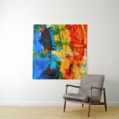 Tenture Peinture Abstraite sur mur en béton. illustration. (En situation (horizontale))