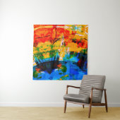 Tenture Peinture Abstraite sur mur en béton. illustration. (En situation)