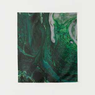 Tenture Peinture abstraite turquoise et blanche