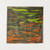 Tenture Peinture abstraite verte, orange et noire (Devant (Horizontal))