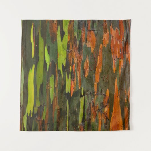 Tenture Peinture abstraite verte, orange et noire (Devant)