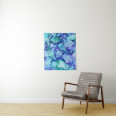 Tenture Peinture abstraite violette et bleue (En situation)