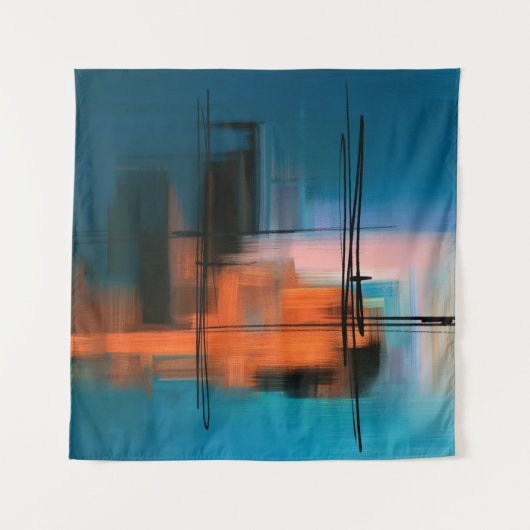 Tenture Peinture acrylique abstraite colorée. Paysage surr (Devant)