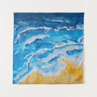 Peinture acrylique de mer et de plage sur chevalet