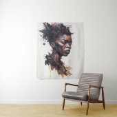 Tenture Peinture aquarelle, Belles femmes de la tribu afri (En situation)