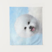 Tenture Peinture Bichon Frise - Cute Original Chien Art (Devant)