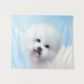 Tenture Peinture Bichon Frise - Cute Original Chien Art (Devant (Horizontal))