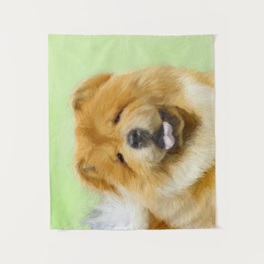 Tenture Peinture Chow Chow - Joli art original chien (Devant)