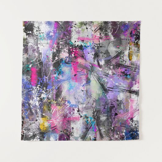 Tenture Peinture colorée Grungy Abstraite (Devant)