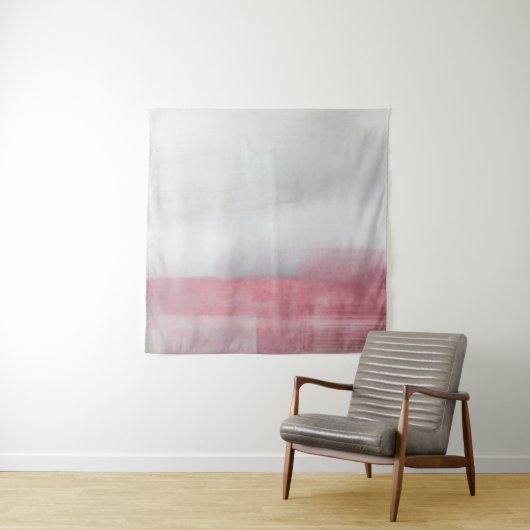 Tenture Peinture d'art Abstrait rose et gris. Art moderne (En situation)