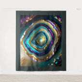 Tenture Peinture de bleu violet Améthyste Géode Or (Devant)