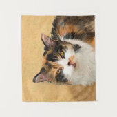 Tenture Peinture de chat Calico - Cute Original Cat Art (Devant)