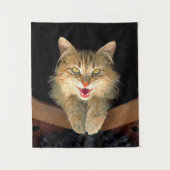 Tenture Peinture de chat fou - Joli art de chat original (Devant)