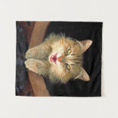 Tenture Peinture de chat fou - Joli art de chat original (Devant (Horizontal))