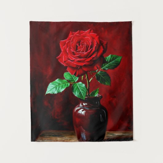 Tenture Peinture de fleurs de rose rouge (Devant)