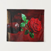 Tenture Peinture de fleurs de rose rouge (Devant (Horizontal))