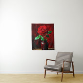 Tenture Peinture de fleurs de rose rouge (En situation)
