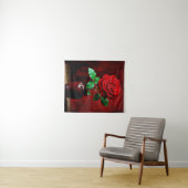 Tenture Peinture de fleurs de rose rouge (En situation (horizontale))