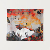 Tenture Peinture de Grunge pour la femme et les papillons (Devant (Horizontal))