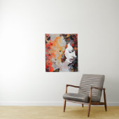 Tenture Peinture de Grunge pour la femme et les papillons (En situation)