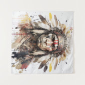 Tenture Peinture de guerrier amérindien (Devant (Horizontal))