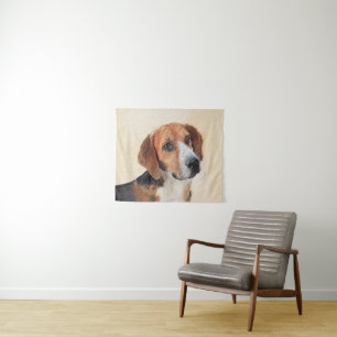 Tenture Peinture de Harrier - Joli Art Original de Chien