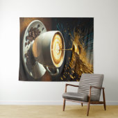 Tenture Peinture de la Coupe du Café Abstraite (En situation (horizontale))