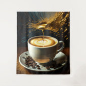 Tenture Peinture de la Coupe du Café Abstraite (Devant)