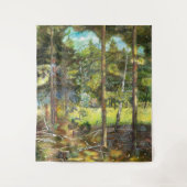 Tenture Peinture de la forêt de pin aquarelle (Devant)