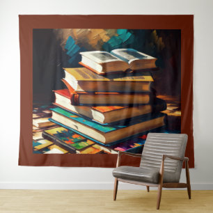 Tenture Peinture de la pile de livres anciens