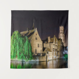 Tenture Peinture de la vieille ville de Bruges et tour du