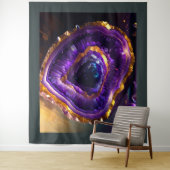 Tenture Peinture de mauve Améthyste Géode Or (En situation)