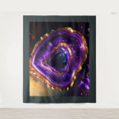 Tenture Peinture de mauve Améthyste Géode Or (Devant)