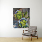 Tenture Peinture de nature morte de raisin vert (En situation)