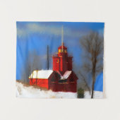 Tenture Peinture de phare rouge - Art original (Devant (Horizontal))