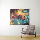 Tenture Peinture de portrait animal chat Caractère animal (En situation (horizontale))