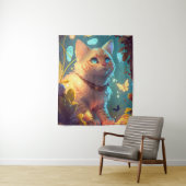 Tenture Peinture de portrait animal chat Caractère animal (En situation)