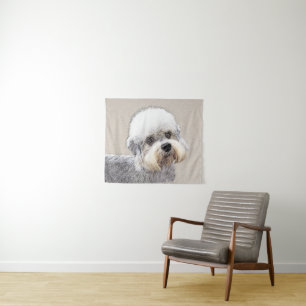 Tenture Peinture de Terrier Dandie Dinmont Art Original de