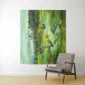 Tenture peinture de vallée verte Aquarelle (En situation)