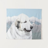 Tenture Peinture des Pyrénées - Art original du chien (Devant (Horizontal))