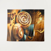 Tenture Peinture des rouleaux de la coupe du café et de la (Devant (Horizontal))