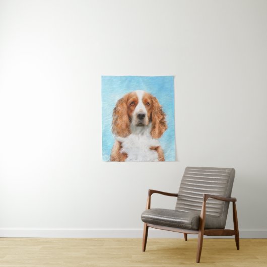 Tenture Peinture d'espagnol Welsh Springer - Art original (En situation)